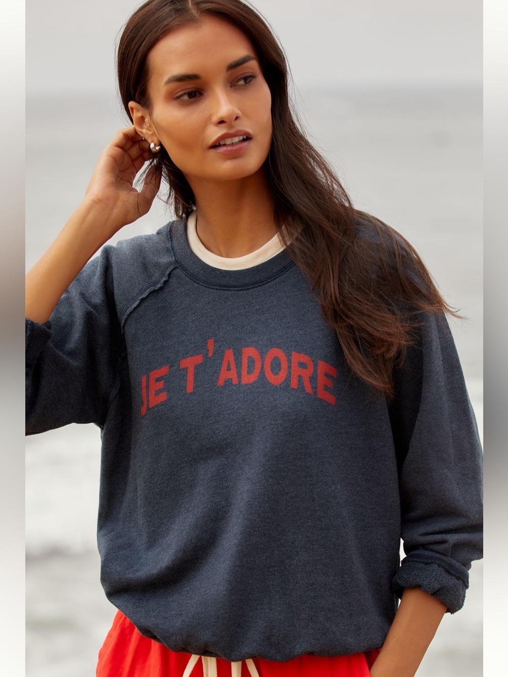 Sundry Je T'Adore Sweatshirt,  M